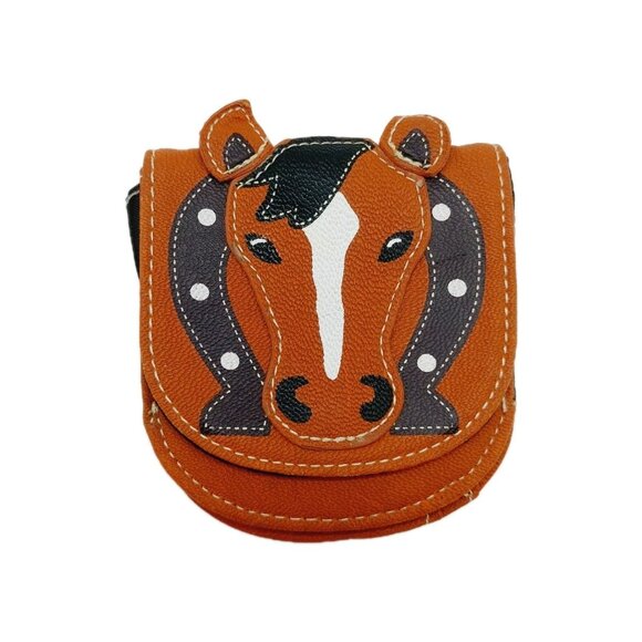 Claire's Pocket Wallet Horse Small Mini Brown Horse Shoe - Picture 2 of 10